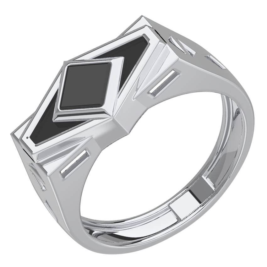 Кольцо, серебро, оникс, 0500128-05565